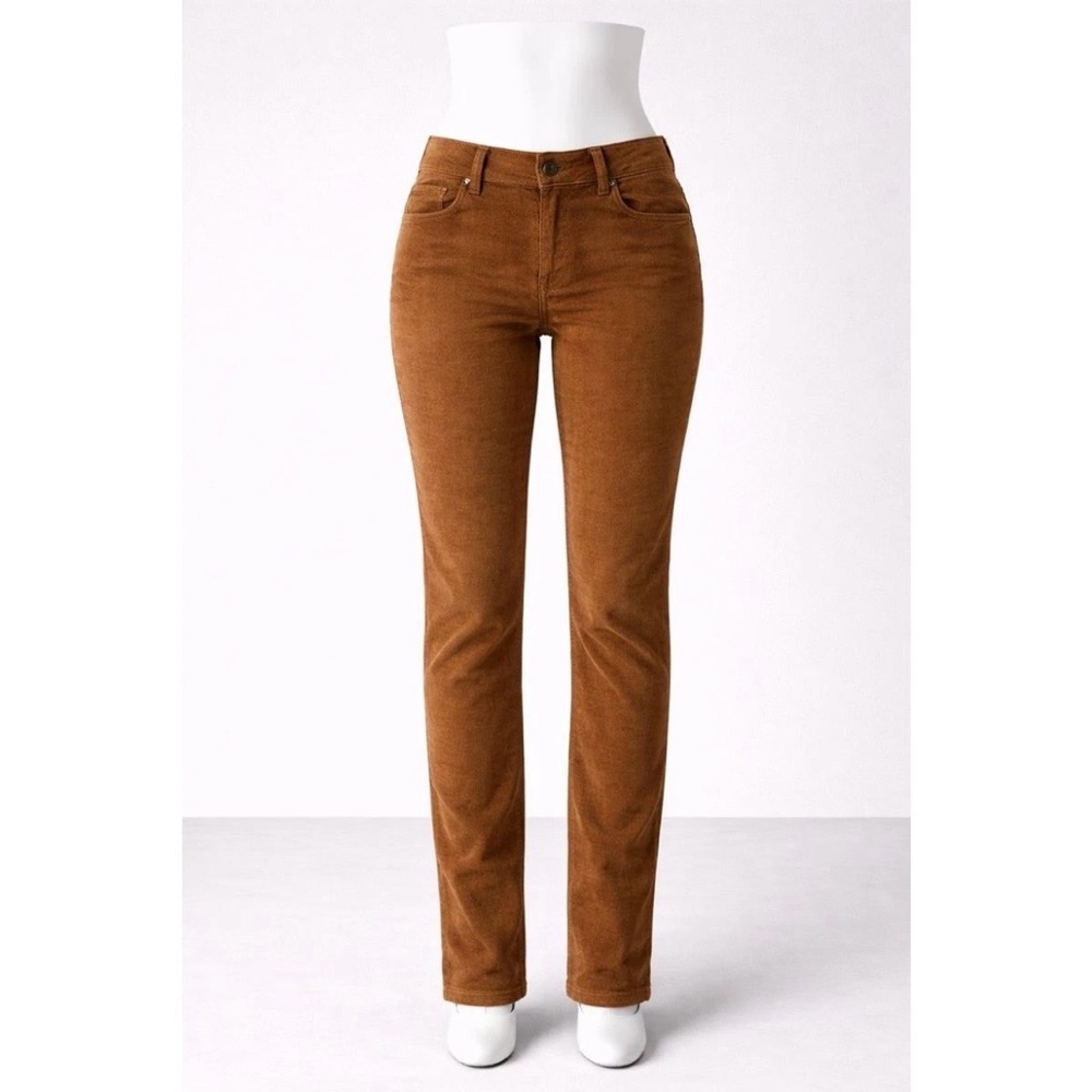 Toad & Co Karuna Cords Womens sz 14 Skinny Organic Cotton Hemp Brown Nature